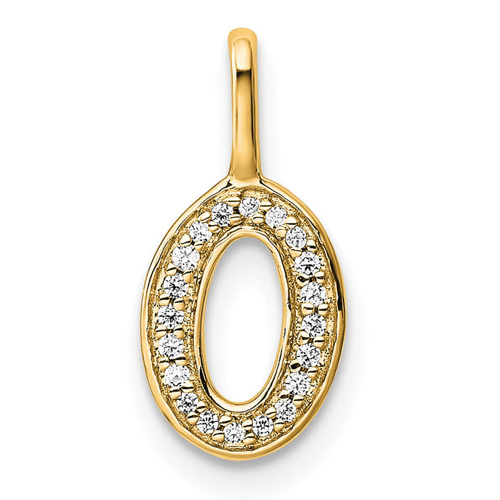 14K Gold Diamond Letter O Initial Pendant-PM8367O-006-YA