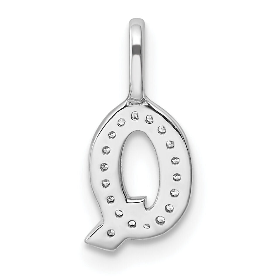 14K White Gold Diamond Letter Q Initial Pendant-PM8367Q-006-WA