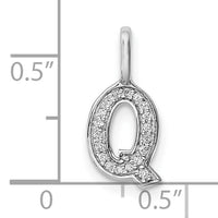 14K White Gold Diamond Letter Q Initial Pendant-PM8367Q-006-WA