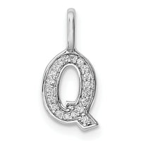 14K White Gold Diamond Letter Q Initial Pendant-PM8367Q-006-WA