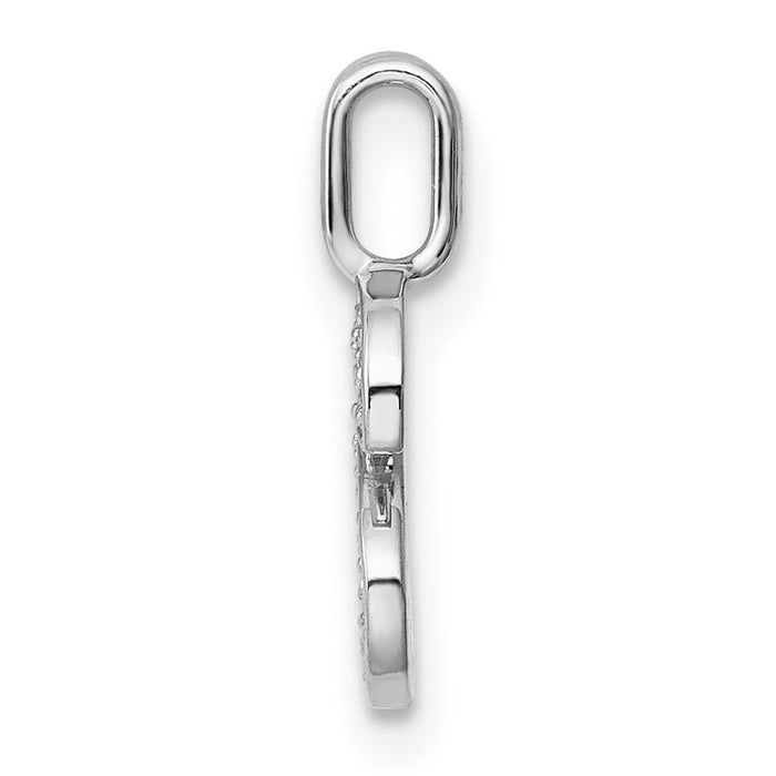 14K White Gold Diamond Letter S Initial Pendant-PM8367S-006-WA
