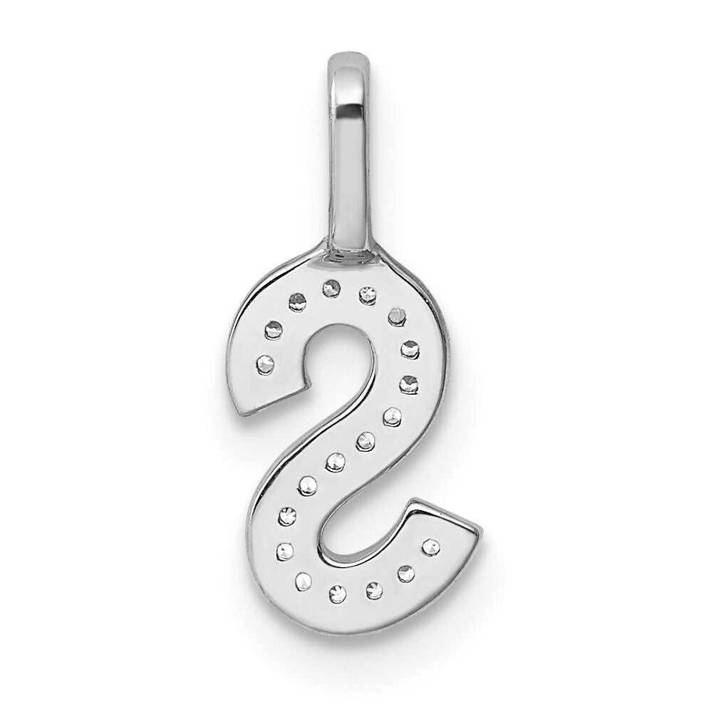 14K White Gold Diamond Letter S Initial Pendant-PM8367S-006-WA
