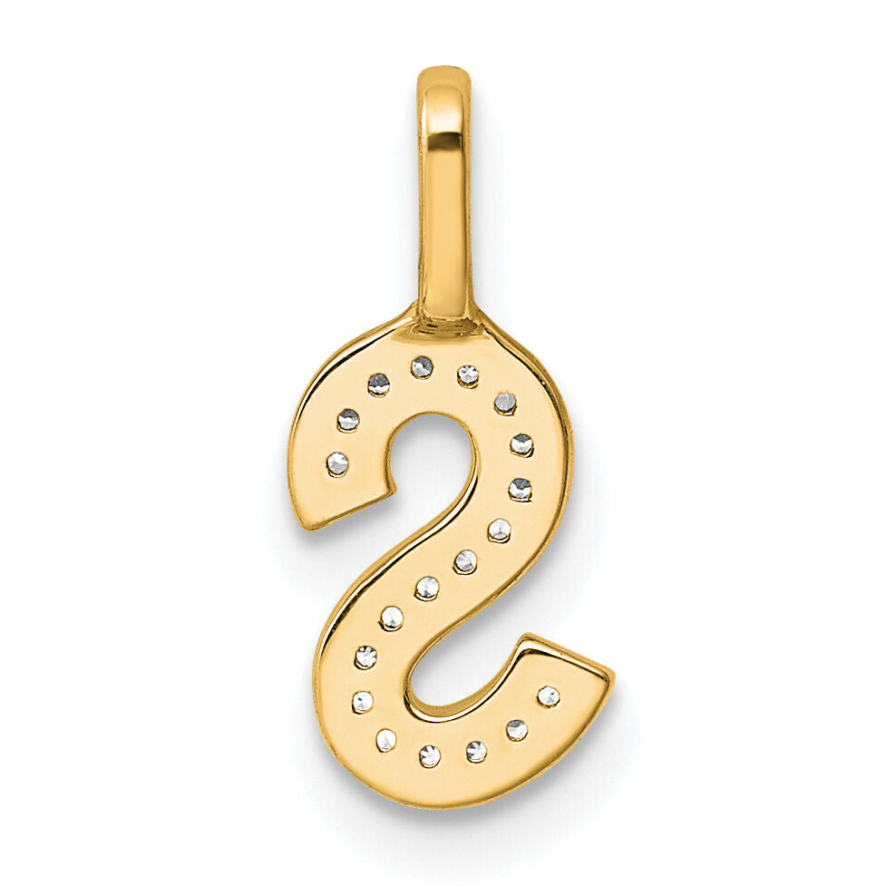 14K  Gold Diamond Letter S Initial Pendant-PM8367S-006-YA
