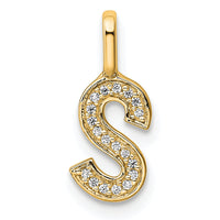 14K  Gold Diamond Letter S Initial Pendant-PM8367S-006-YA