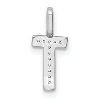 14K White Gold Diamond Letter T Initial Pendant-PM8367T-004-WA