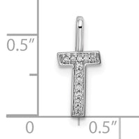 14K White Gold Diamond Letter T Initial Pendant-PM8367T-004-WA