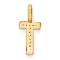 14K  Gold Diamond Letter T Initial Pendant-PM8367T-004-YA
