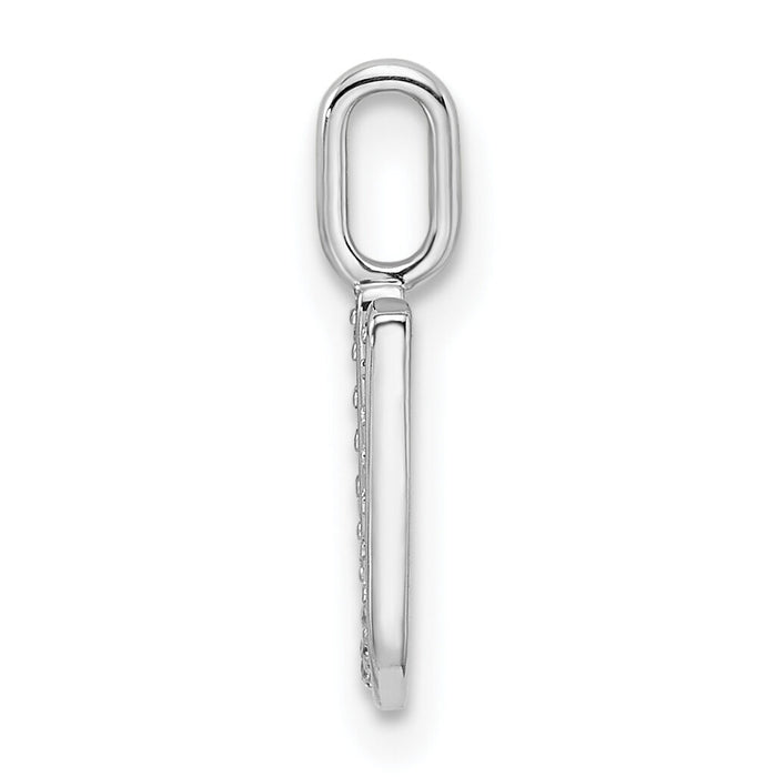 14K White Gold Diamond Letter U Initial Pendant-PM8367U-006-WA