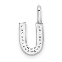 14K White Gold Diamond Letter U Initial Pendant-PM8367U-006-WA