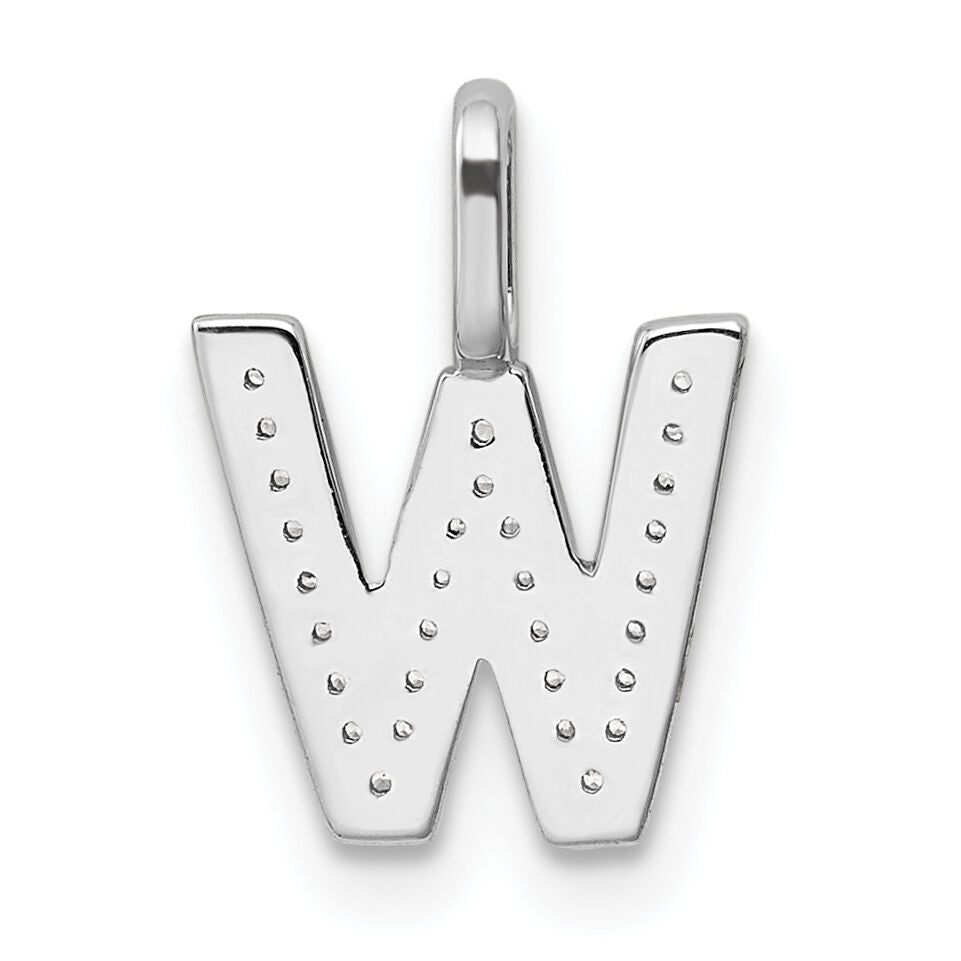 14K White Gold Diamond Letter W Initial Pendant-PM8367W-009-WA
