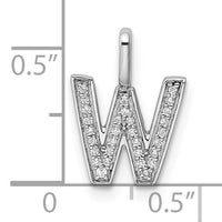 14K White Gold Diamond Letter W Initial Pendant-PM8367W-009-WA