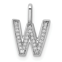 14K White Gold Diamond Letter W Initial Pendant-PM8367W-009-WA
