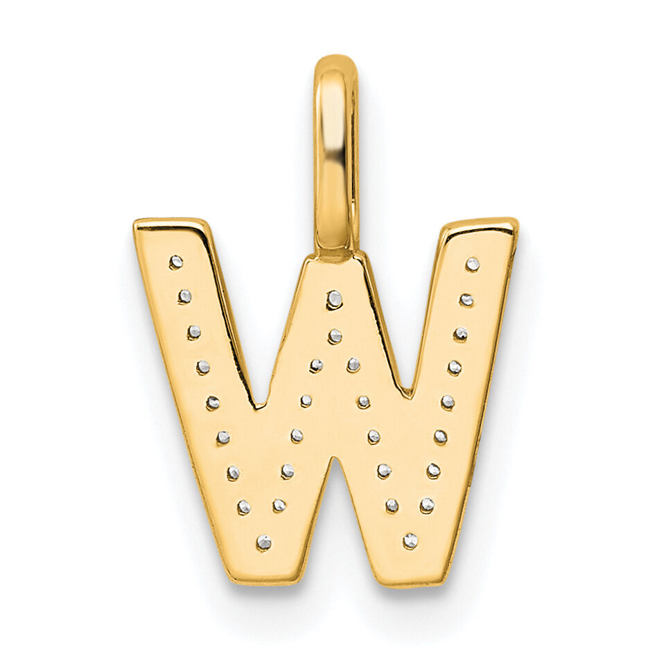 14K  Gold Diamond Letter W Initial Pendant-PM8367W-009-YA