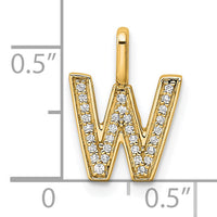 14K  Gold Diamond Letter W Initial Pendant-PM8367W-009-YA