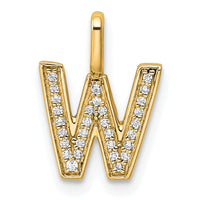 14K  Gold Diamond Letter W Initial Pendant-PM8367W-009-YA