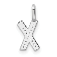 14K White Gold Diamond Letter X Initial Pendant-PM8367X-005-WA