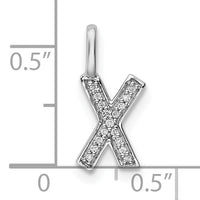 14K White Gold Diamond Letter X Initial Pendant-PM8367X-005-WA