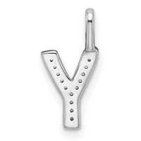 14K White Gold Diamond Letter Y Initial Pendant-PM8367Y-004-WA