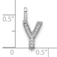 14K White Gold Diamond Letter Y Initial Pendant-PM8367Y-004-WA