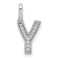 14K White Gold Diamond Letter Y Initial Pendant-PM8367Y-004-WA