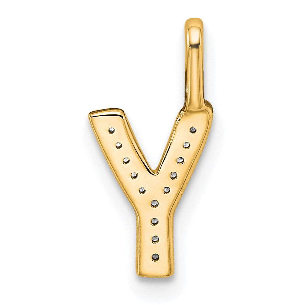 14K  Gold Diamond Letter Y Initial Pendant-PM8367Y-004-YA