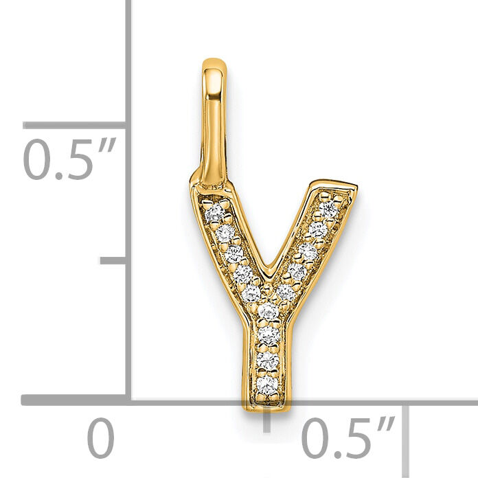 14K  Gold Diamond Letter Y Initial Pendant-PM8367Y-004-YA