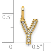 14K  Gold Diamond Letter Y Initial Pendant-PM8367Y-004-YA