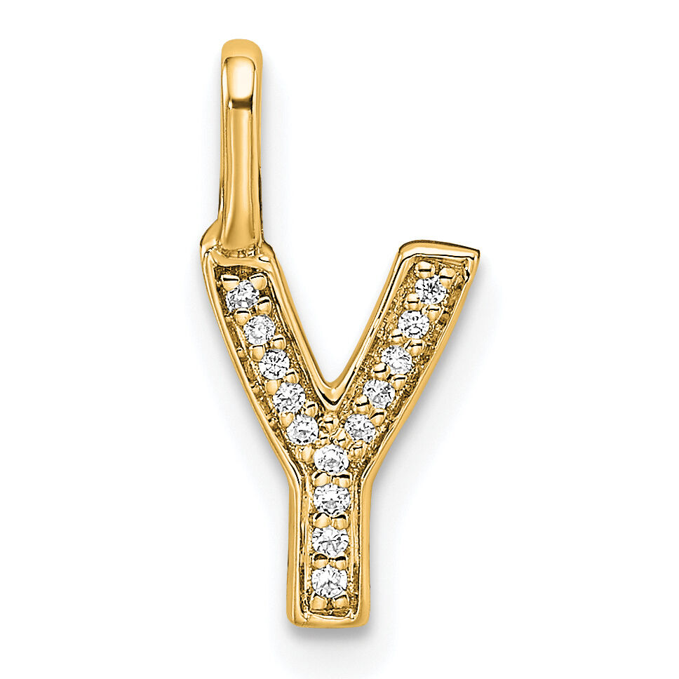 14K  Gold Diamond Letter Y Initial Pendant-PM8367Y-004-YA