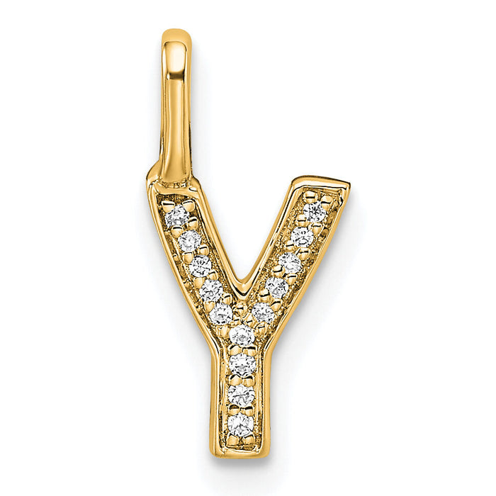 14K  Gold Diamond Letter Y Initial Pendant-PM8367Y-004-YA