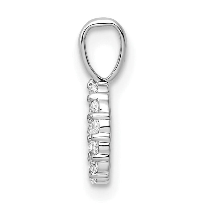 14k White Gold Diamond Number 0 Pendant-PM8369-0-011-WA