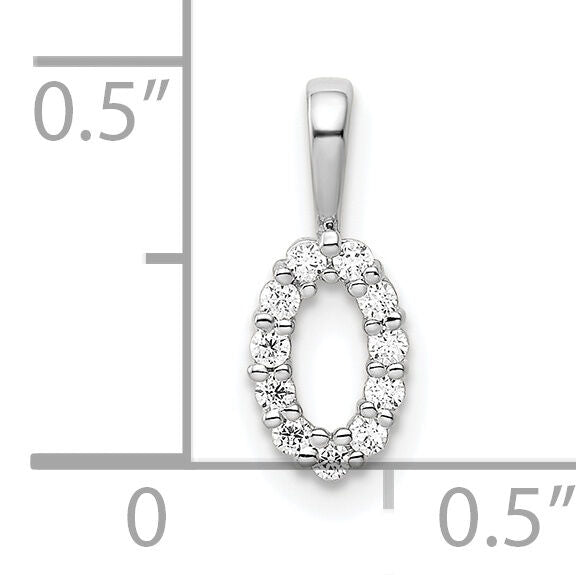 14k White Gold Diamond Number 0 Pendant-PM8369-0-011-WA
