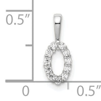 14k White Gold Diamond Number 0 Pendant-PM8369-0-011-WA