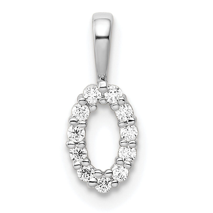 14k White Gold Diamond Number 0 Pendant-PM8369-0-011-WA