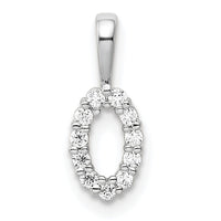 14k White Gold Diamond Number 0 Pendant-PM8369-0-011-WA