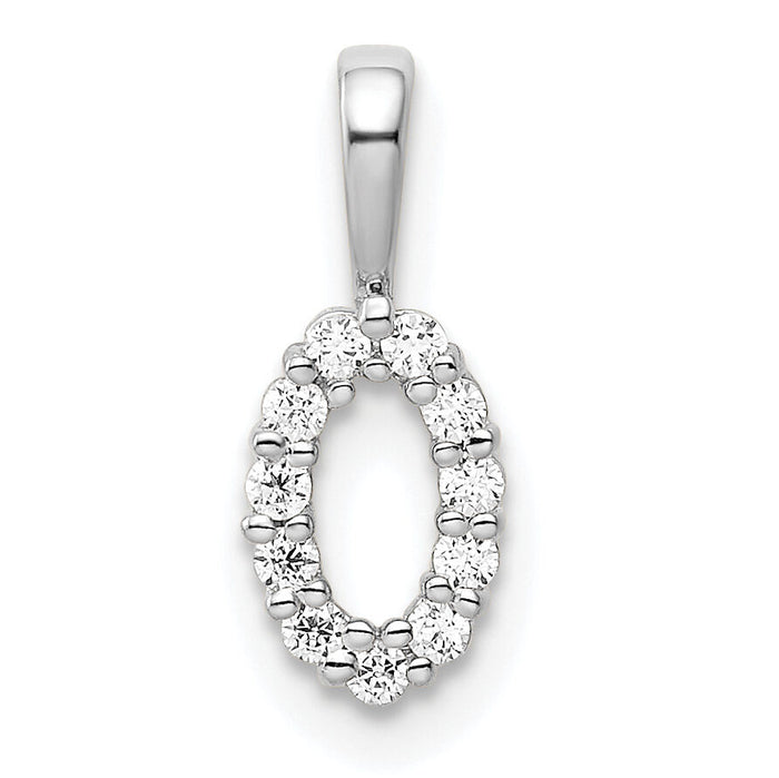 14k White Gold Diamond Number 0 Pendant-PM8369-0-011-WA