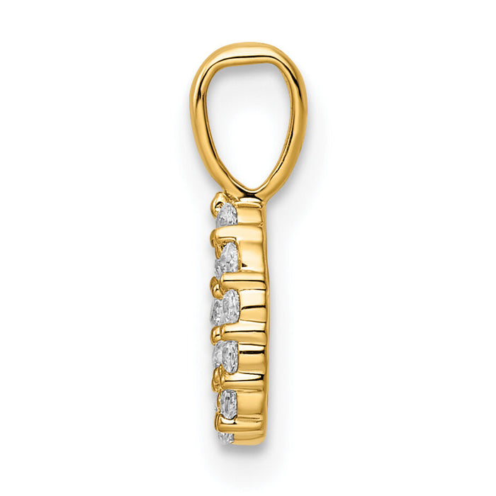 14K Diamond Number 0 Pendant-PM8369-0-011-YA