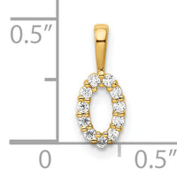 14K Diamond Number 0 Pendant-PM8369-0-011-YA