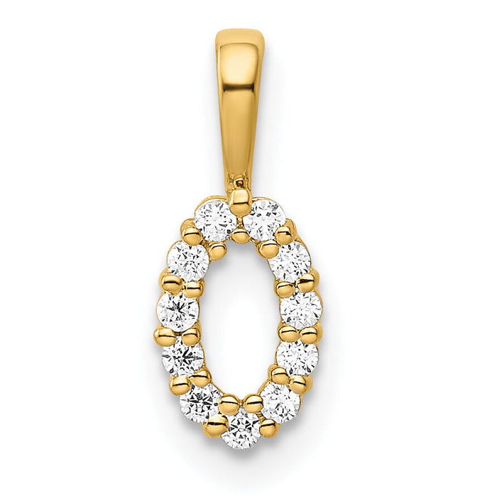 14K Diamond Number 0 Pendant-PM8369-0-011-YA