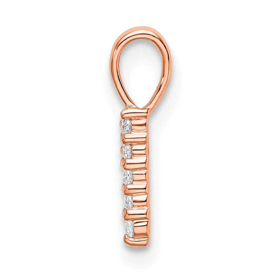14k Rose Gold Diamond Number 1 Pendant-PM8369-1-007-RA