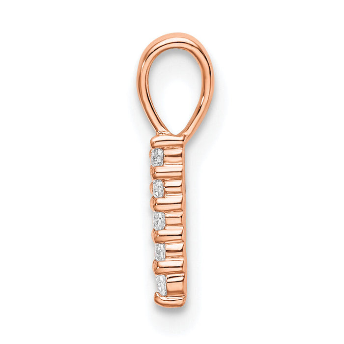 14k Rose Gold Diamond Number 1 Pendant-PM8369-1-007-RA