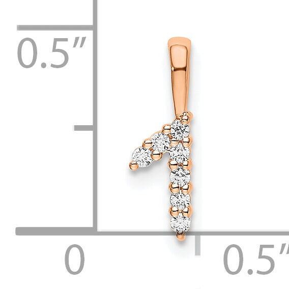 14k Rose Gold Diamond Number 1 Pendant-PM8369-1-007-RA