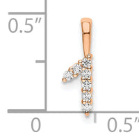 14k Rose Gold Diamond Number 1 Pendant-PM8369-1-007-RA
