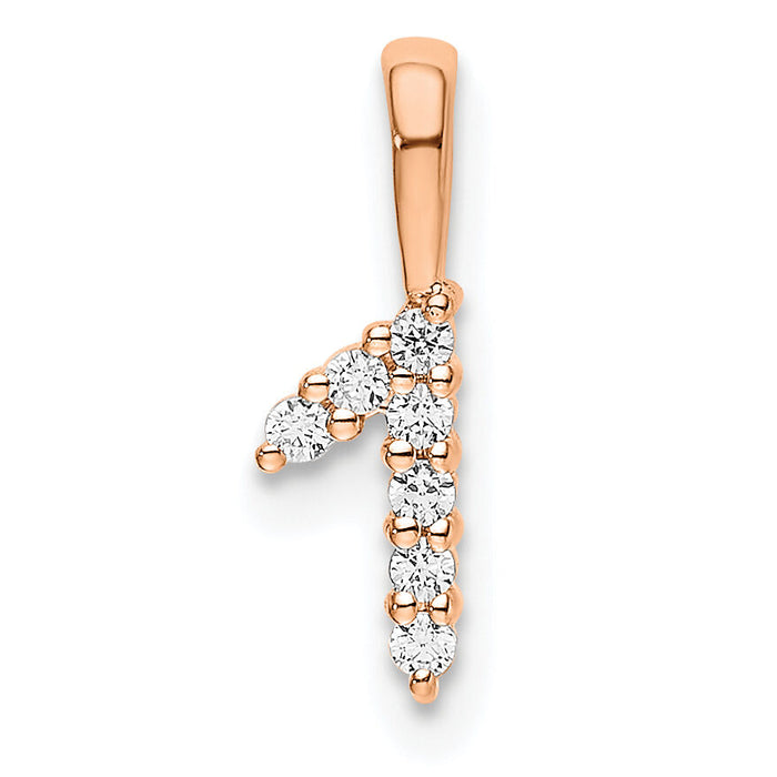 14k Rose Gold Diamond Number 1 Pendant-PM8369-1-007-RA