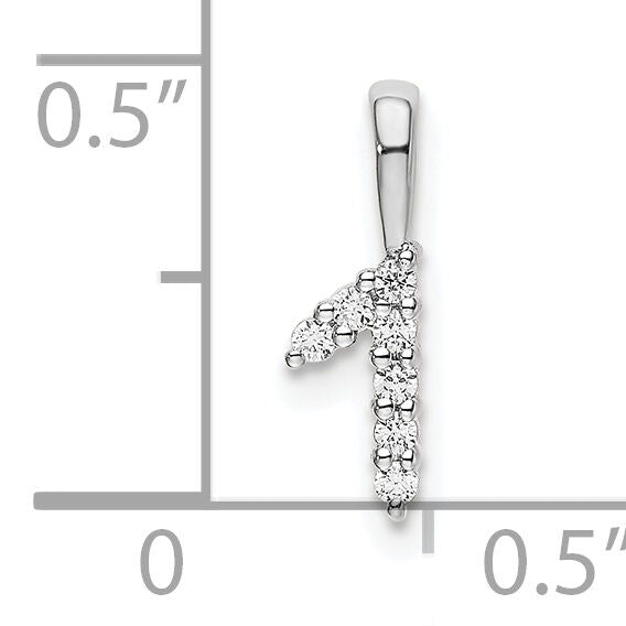 14k White Gold Diamond Number 1 Pendant-PM8369-1-007-WA