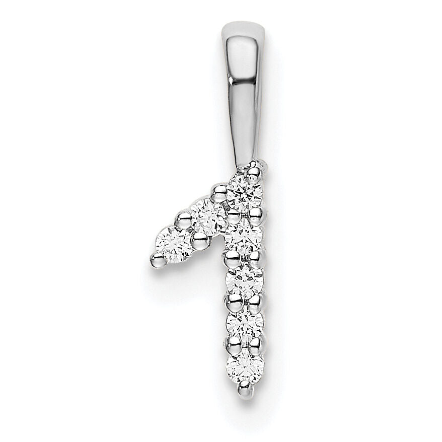 14k White Gold Diamond Number 1 Pendant-PM8369-1-007-WA