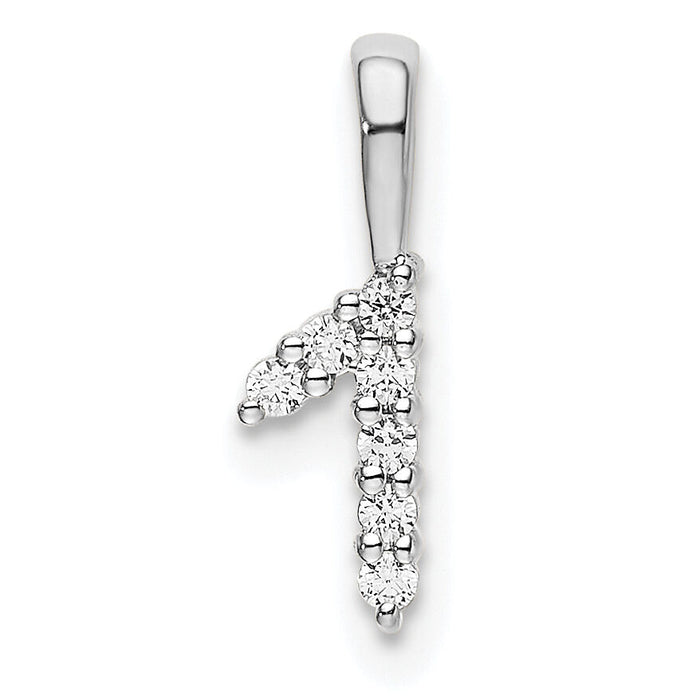 14k White Gold Diamond Number 1 Pendant-PM8369-1-007-WA