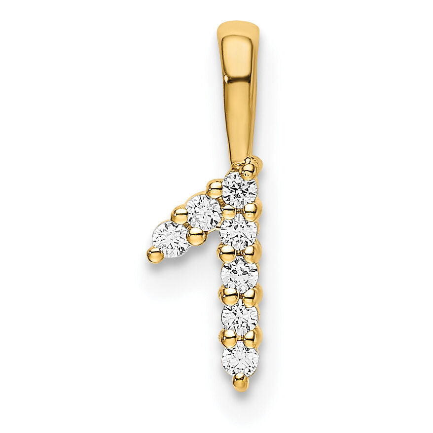 14K Diamond Number 1 Pendant-PM8369-1-007-YA