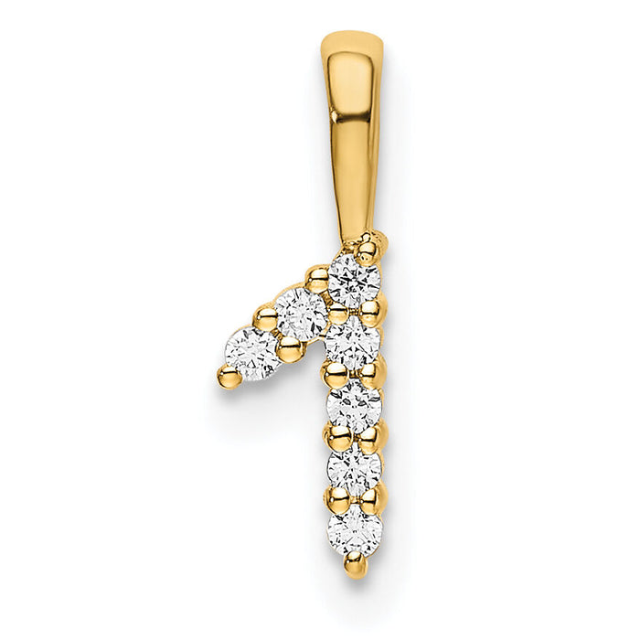 14K Diamond Number 1 Pendant-PM8369-1-007-YA