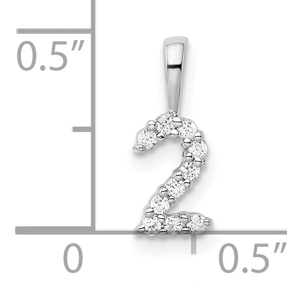 14k White Gold Diamond Number 2 Pendant-PM8369-2-010-WA