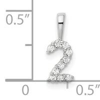 14k White Gold Diamond Number 2 Pendant-PM8369-2-010-WA